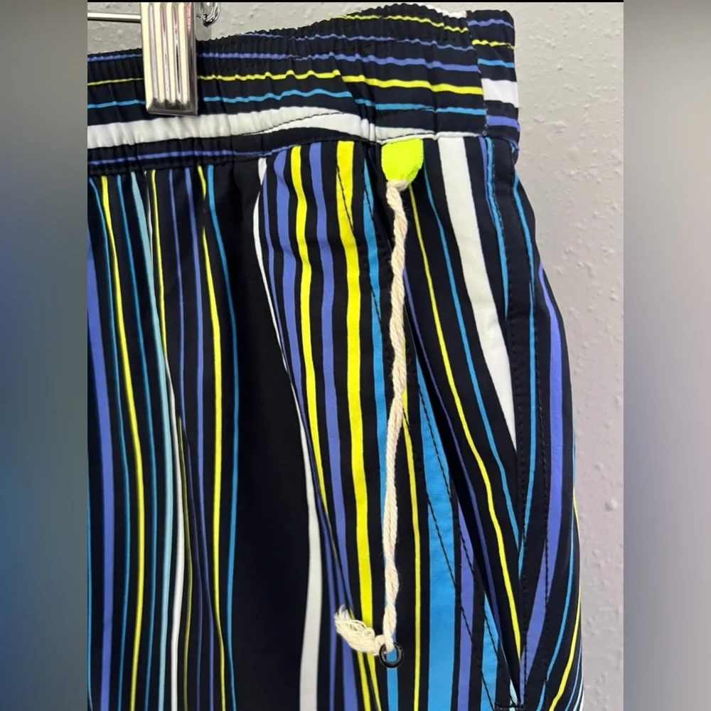 Psycho Bunny Adkins Navy Striped Swim Shorts Mens XL New